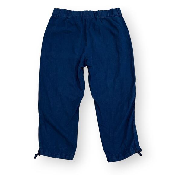 J. Jill Pure Jill Womens 100% Linen Navy Pull On Cropped Ankle Pants Medium - Picture 5 of 9